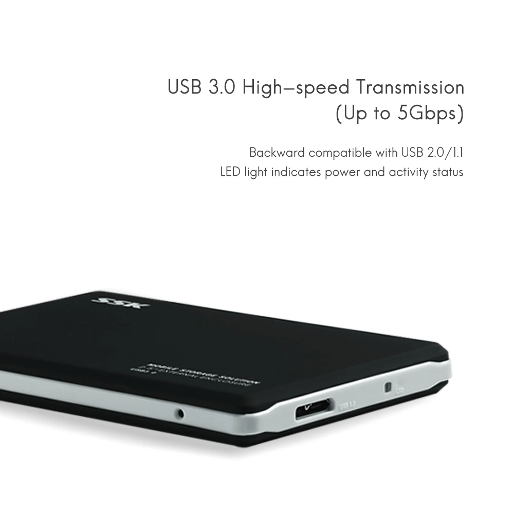 SSK чехол для HDD 2,5 дюймов SATA интерфейс для USB 3,0 адаптер Корпус для жесткого диска SSD HDD Коробка Внешний HDD корпус черный белый V300