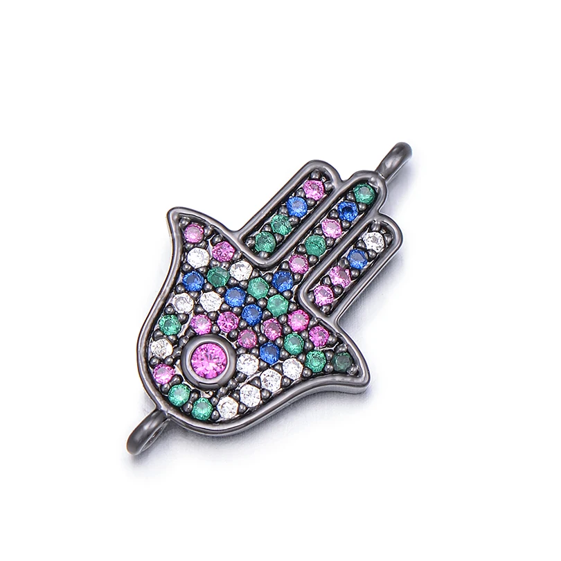 Медные бусины Pipitree с разноцветными фианитами для изготовления ювелирных