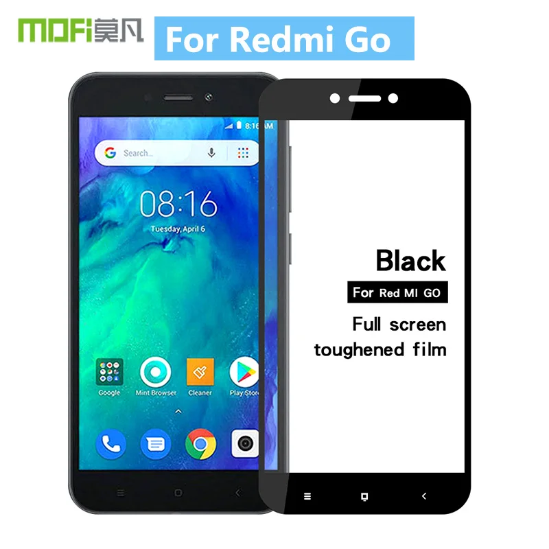 Для Redmi Go защита экрана Стекло 100% Оригинал MOFi 9H полный экран Закаленное стекло