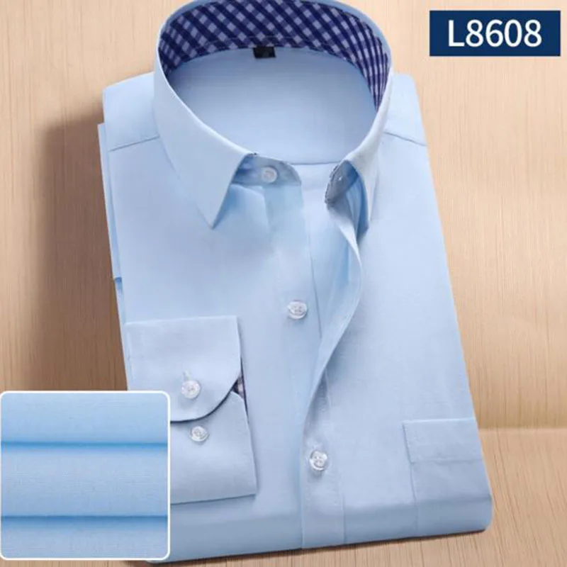 Мужская деловая рабочая одежда однобортные рубашки Camisa однотонные яркие цвета