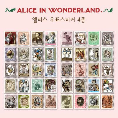 4 шт./упак. Diy Винтаж Ретро Бумага Стикеры Alice штамп для дневник в стиле Скрапбукинг
