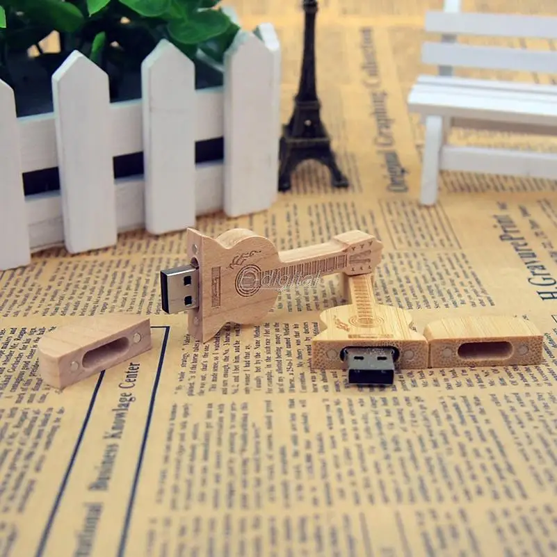 Деревянная гитара ручка привода 64GB 32GB 16GB 8GB 2,0 USB флэш-накопитель на заказ флэш-накопитель с логотипом 2gb memory stick фотография подарок usb Flash