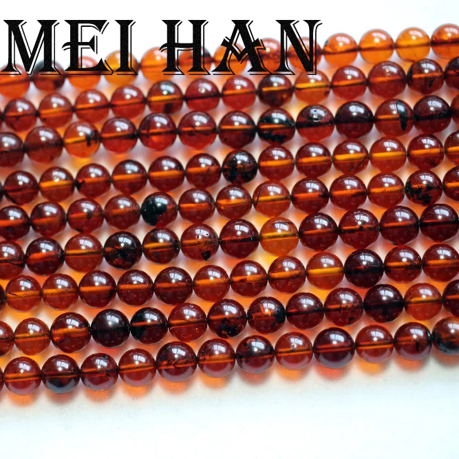 Meihan,, 6-6,5 мм(60 бусин/прядь), натуральные, для Прибалтики, Amberr, круглые, свободные, для изготовления ювелирных изделий