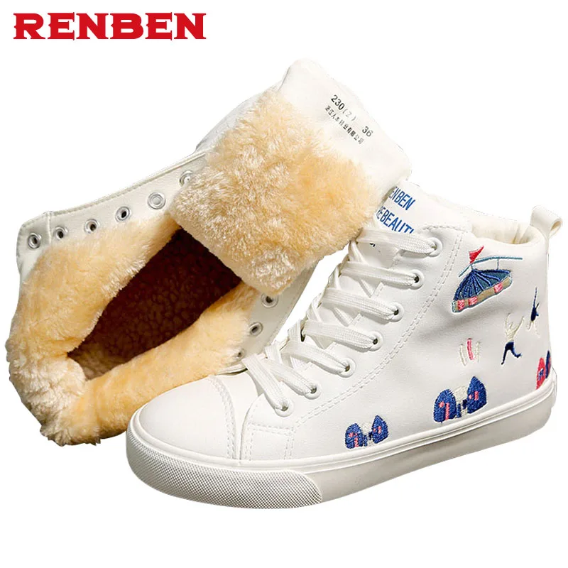 Женские ботинки без шнуровки однотонные мягкие ботильоны на меху с круглым