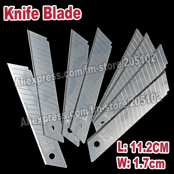 10pcs/lot 11.2x1.7cm Fillet Knife Blade Stainless steel for stationery multi-purpose of DIY tools office cutting paper work | Дом и сад