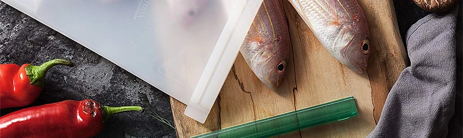 Силиконовая герметизация пищевых продуктов сумка для хранения многоразовый холодильник свежие хранения сумки силиконовые Фрукты Мясо Ziplock кухонный Органайзер