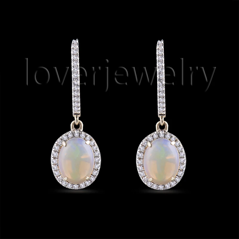 Женские серьги с опалом из желтого золота 14 карат 585 пробы E00038B|earrings earring|earrings