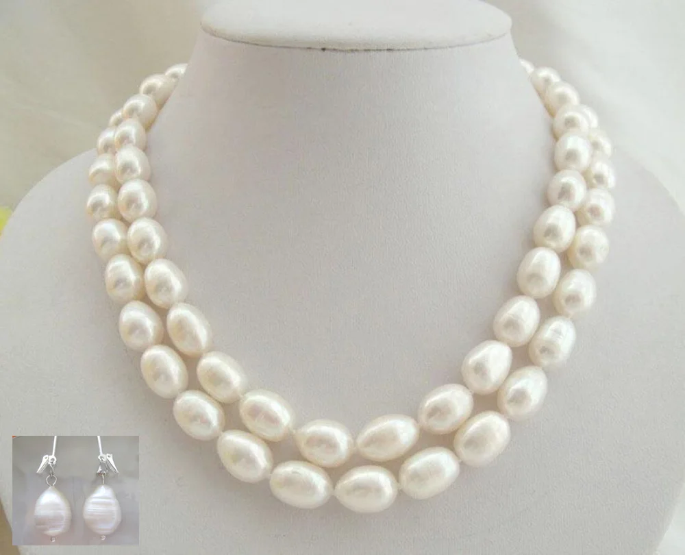 

Серьги-подвески с пресноводным жемчугом, 2 ряда, 11-12 мм