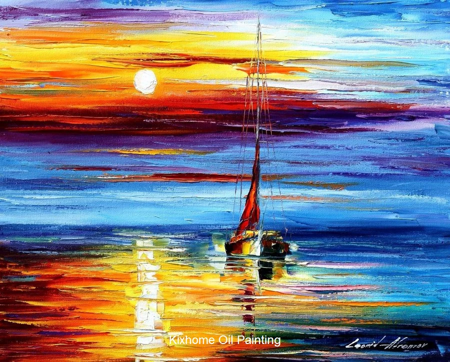 Картина маслом закат над вечностью живопись леонида afremov нож стена искусства