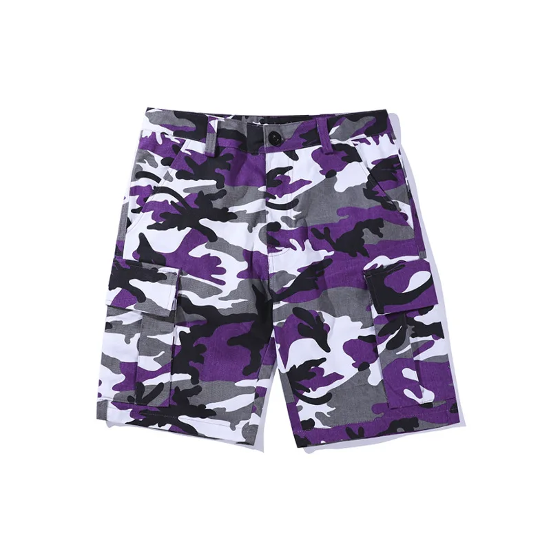 Мужские камуфляжные шорты с боковыми карманами повседневные свободные в стиле
