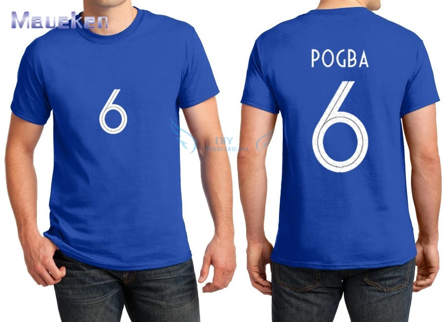 Лидер продаж 2021 футболка с принтом названия paul pogba темно синяя белая для фанатов