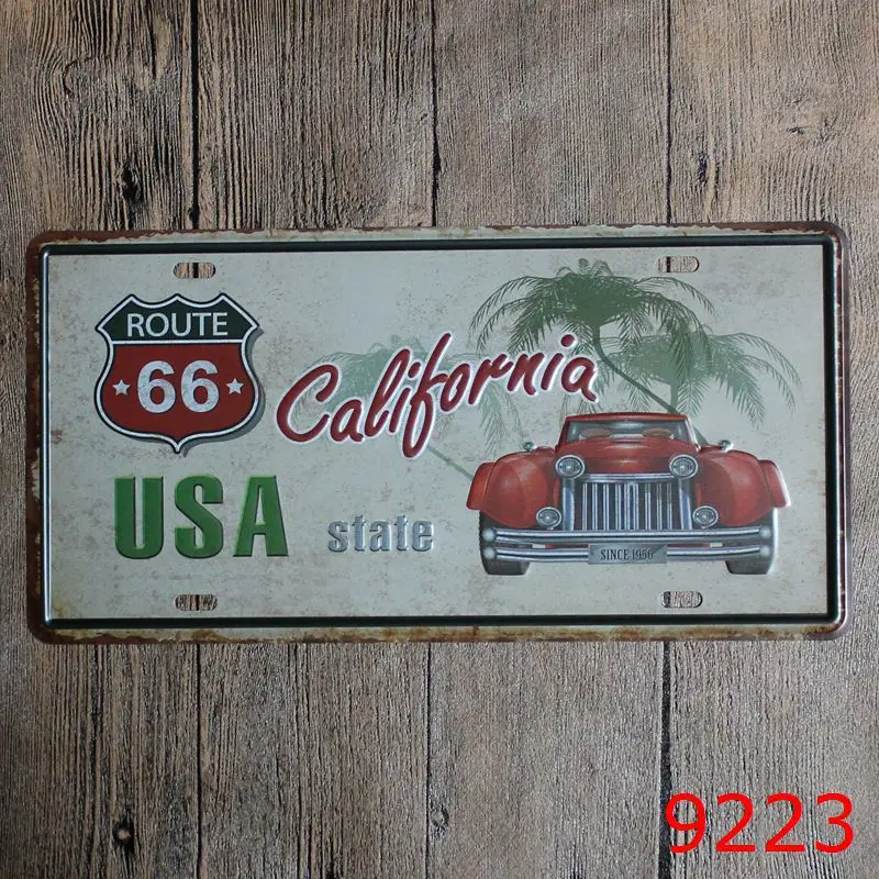 США аут ROUTE 66 номерной знак винтажный Сувенирный постер подарок для паба железная