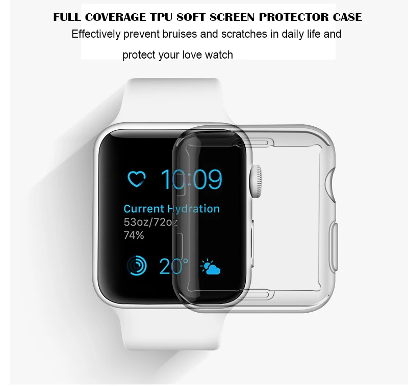 Протектор экрана для Apple Watch Series 4 44 мм 40 мм 360 Тонкий чехол для часов для Apple Watch 3 42 мм 38 мм чехол