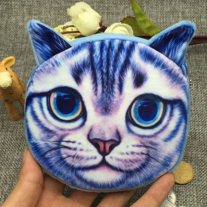 Новейший Детский Мини милый чехол на молнии с кошачьим лицом Детская сумочка для