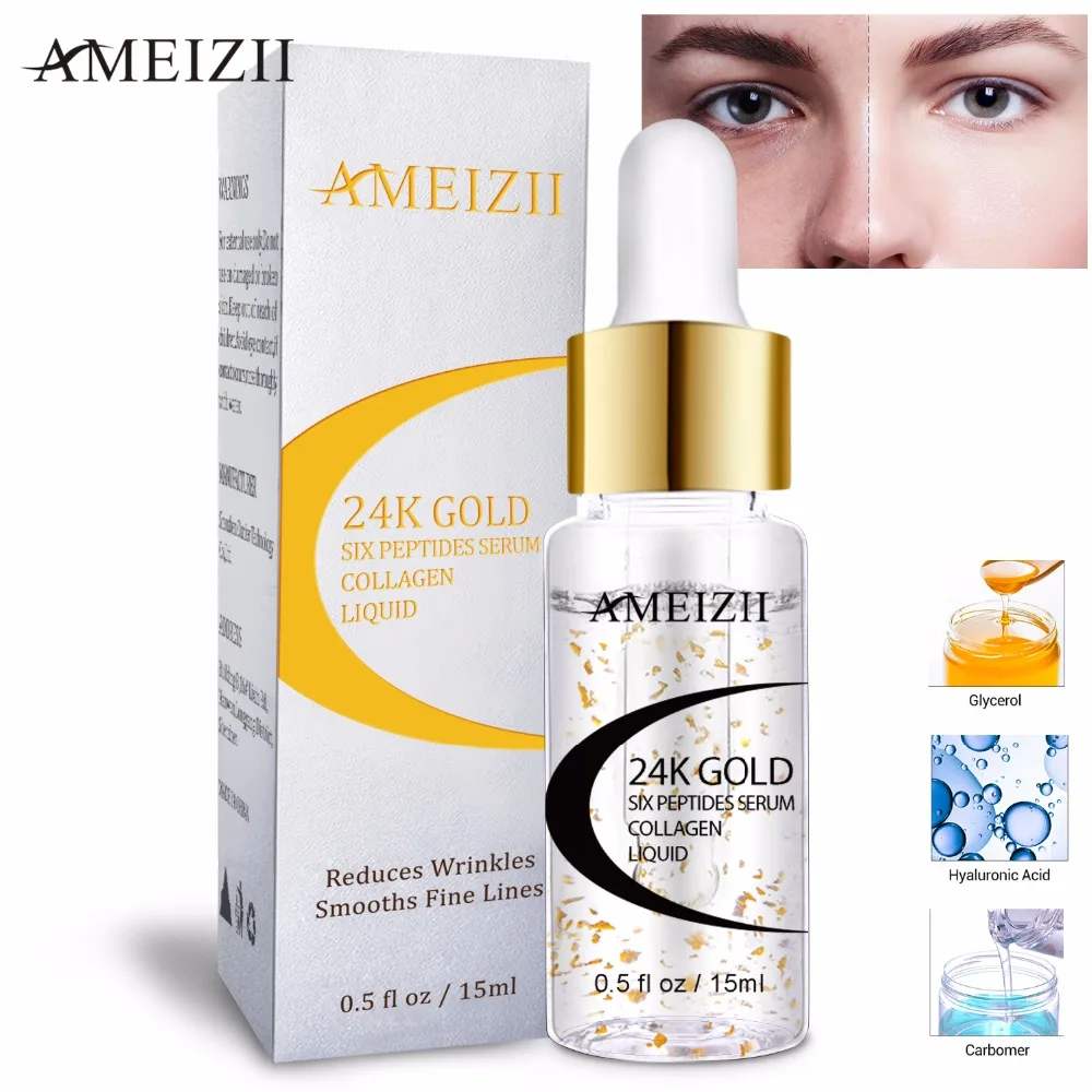 Ameizii 24 K золото шесть сыворотка с пептидами крем для лица против старения морщин
