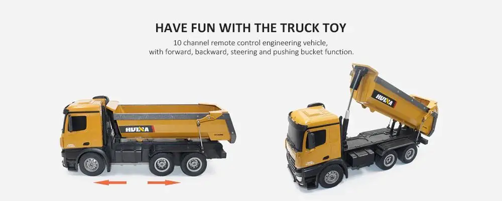 RCtown Huina 1573 RTR 2,4 GHz 10 канальный 1:14 пульт дистанционного управления RC грузовик самосвал саморазряжающийся металлический авто демонстрационный светодиодный светильник RC игрушка
