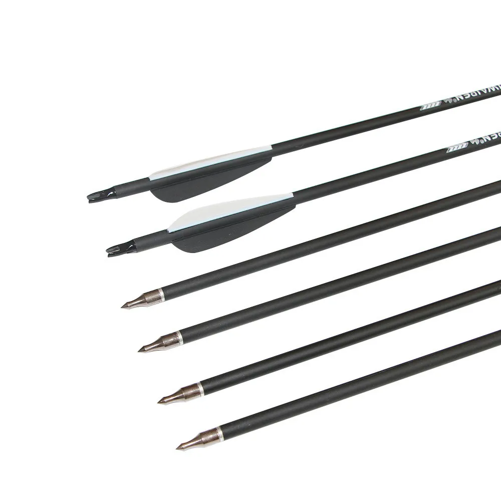 6 шт. черный белый цвет углерода для стрельбы из лука спортивный обратный