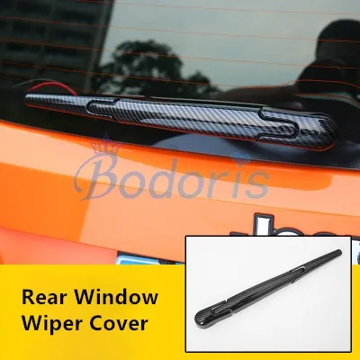 Rear Wiper Cover Цветной светильник из углеродного волокна, противотуманная фара, зеркальный светильник, Дневной светильник, ручка, внешняя отделка, отделка автомобиля, Стайлинг для Jeep Renegade, аксессуары - Цвет: Rear Wiper Cover