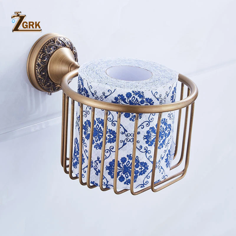 zgrk all copper brushed bathroom series european modern towel ring toilet paper holder cup holder robe hook bathroom hardware free global shipping