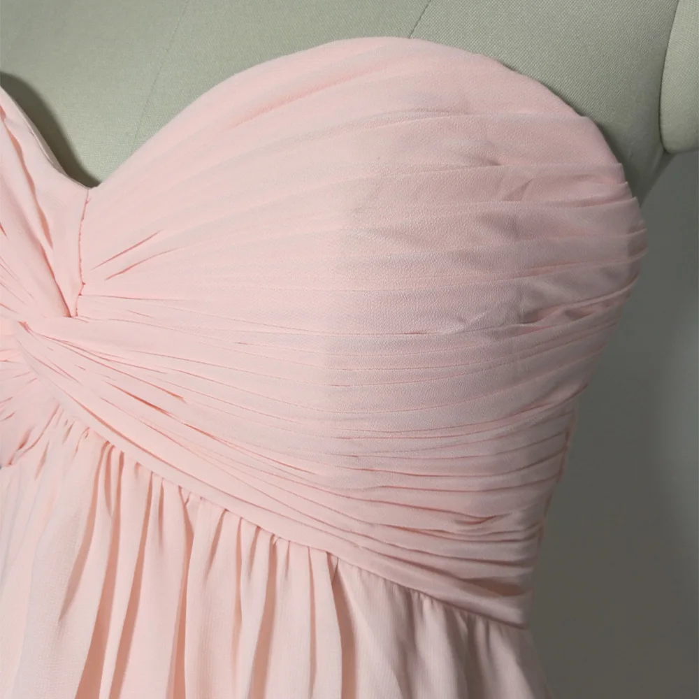 

E JUE SHUNG Pink Chiffon Cheap Long Evening Dresses 2017 A-line Floor Length Sweetheart Prom Dresses Formal Dresses