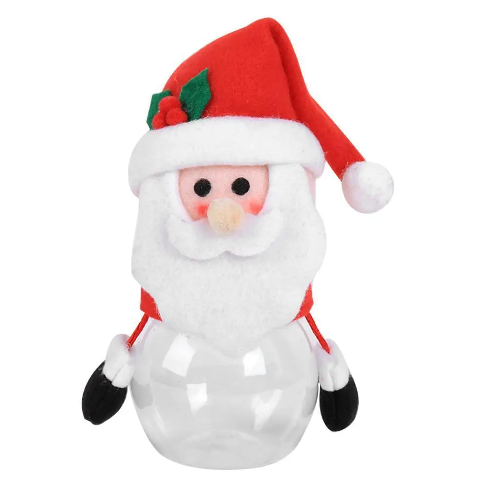 Рождественские украшения пластиковые конфеты банки старый Снеговик прозрачные