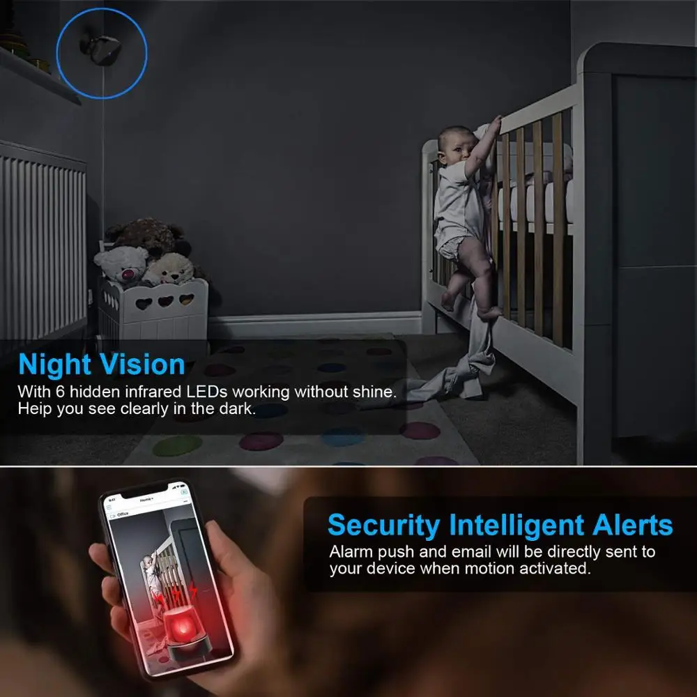 Микро WIFI мини камера HD 1080P со смартфоном и приложением ночного видения IP Домашняя