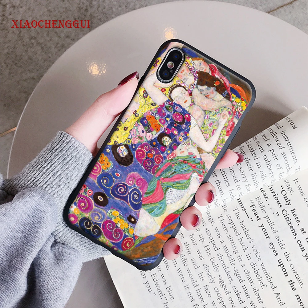 Мягкий силиконовый чехол Gustav Klimt с рисунком поцелуя чехол для iPhone 5 5S SE 6 6S Plus XR XS Max 7 8 Plus X 10