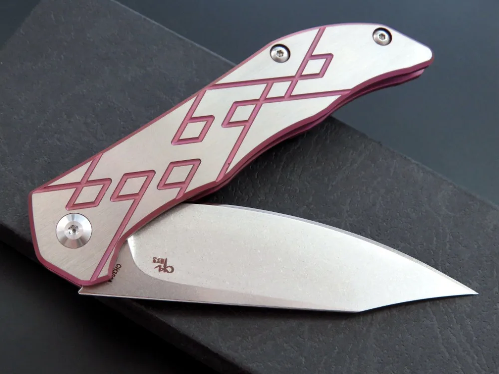 ZZSQ CH3008 складной нож D2 стальное лезвие + TC4 titanium ручка Походный уличный Охота