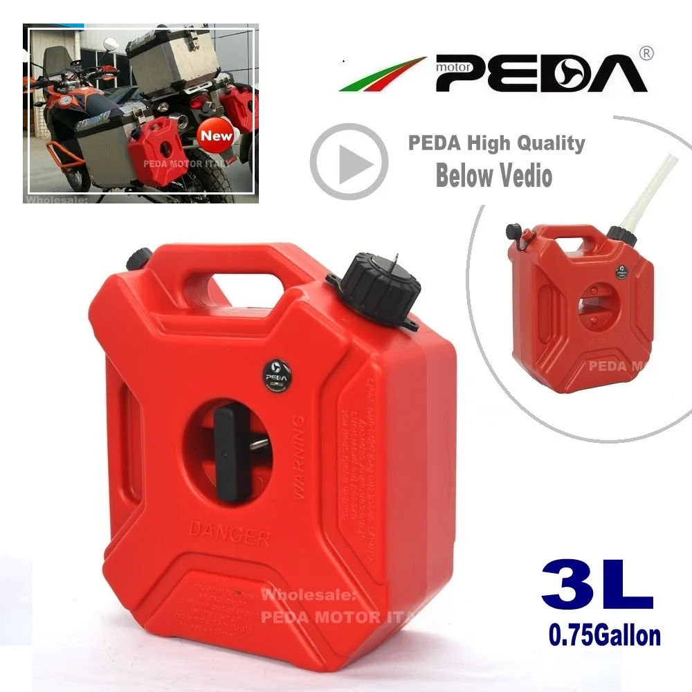 

3L Jerry Can Portable fuel tank Gas can 0.75 Gallon Plastic diesel cans ATV Gokart Utv Motorcycle tanks mount spout refueling