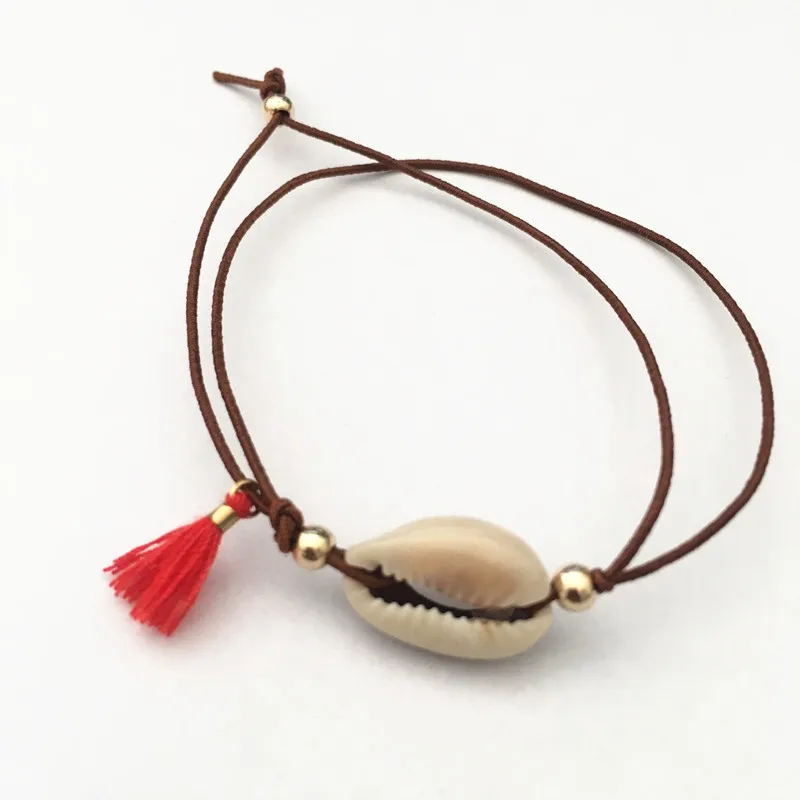 Эластичный браслет с ракушками 7 цветов для девочек эластичный в подарок на день