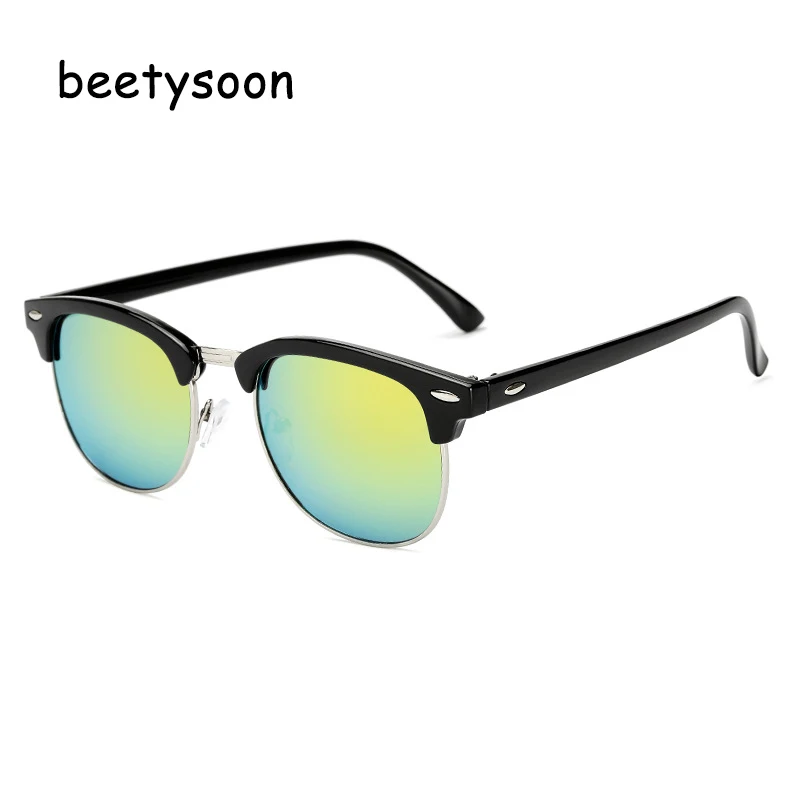 BeetySoon 2018 классические Для мужчин половина Frame солнцезащитные очки Мода Круглый