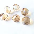 (Бесплатные Кольца) 10 шт.лот Изящные 20 мм шампанское Хрустальное стекло граненые люстры шар Подвески Подвеска Рождественская елка поставка