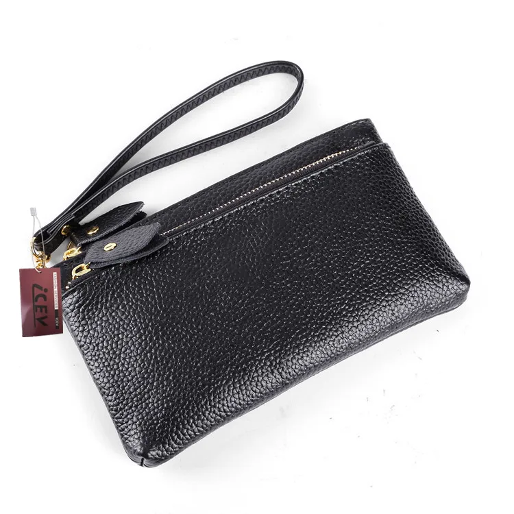 Кошелек для монет ICEV из натуральной коровьей кожи на молнии с отделением