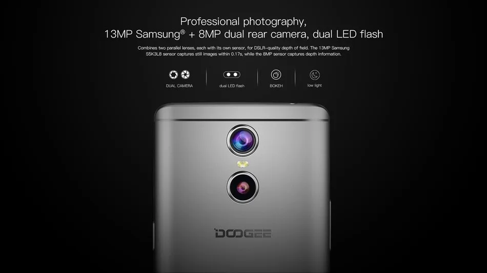 Original Doogee Shoot 1 Smartphone Android 6.0 MTK6737T Quad Core Mobile Phone 2GB RAM 16GB ROM Dual back camera 4G Cell | Мобильные