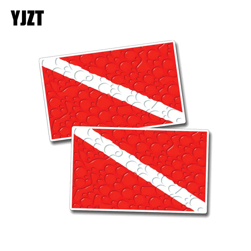 

YJZT 2X 10.5CM*6.3CM Creative Scuba Car Sticker Diver Decal Funny PVC 12-0511