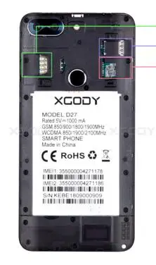 XGODY D27 аккумулятор для телефона 2500mah 3,8 V для XGODY D27 Смартфон Android 7,0 5,5 дюймовый экран телефона