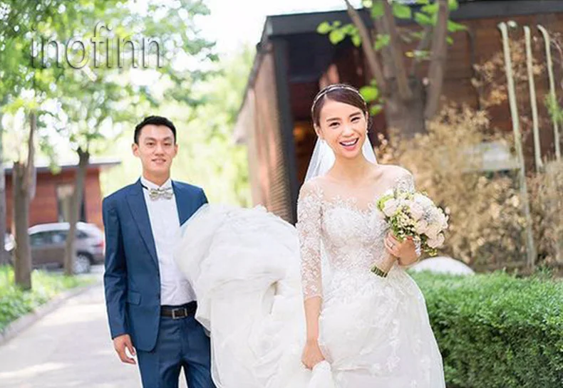 Женское свадебное платье inofinn элегантное кружевное с рукавом три четверти и