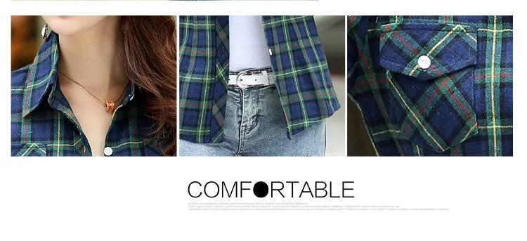Осенняя фланелевая рубашка, клетчатые модные женские топы, Blusas Femininas, классические блузки для девочек, повседневный стиль, женская одежда размера плюс