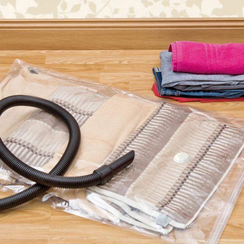 Vacuum Bags For Clothes Seal Storage Transparent Compressed Organizers Wardrobe Space Saving PA Material High Quality | Дом и сад