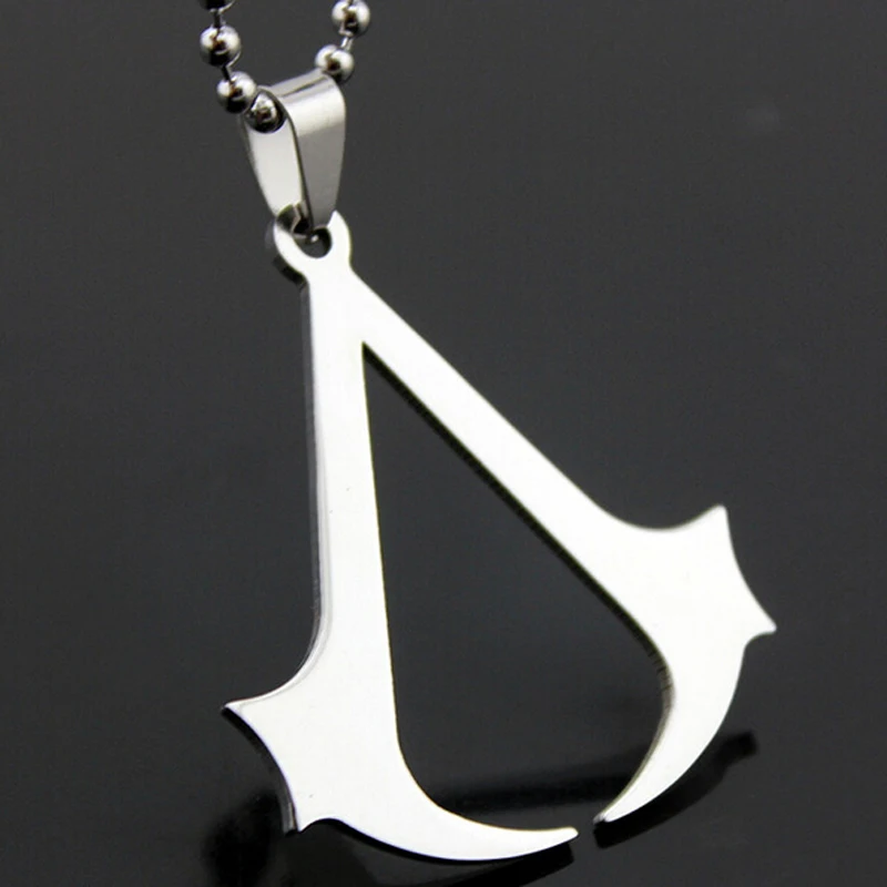 New Fashion Women Men Cospaly Animation Jewelry Silver Black Stainless Steel Assassins Creed Pendant For Necklace Gift | Украшения и