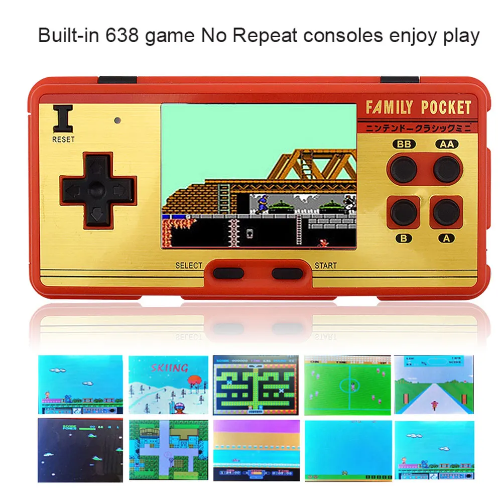 Портативный портативные игровые игроков семья карман встроенный 638 футболки с