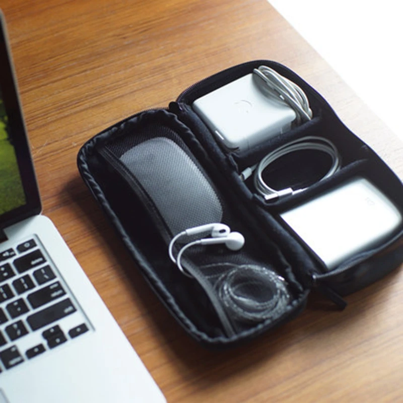 Холщовые мешки для хранения искусственная кожа Crazy Horse Mouse Data Cable Mobile Power Protection Bag U