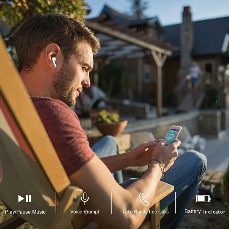 Беспроводные наушники 5 0 Bluetooth Водонепроницаемая гарнитура микрофон с зарядной