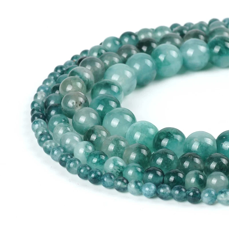 Natural Jade Stone Round Loose Beads Plant Agate For Muslim Rosary Accessories 4/6/8/10mm Phytolite Charms Jewelry Making | Украшения и