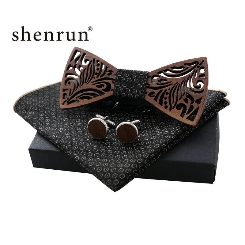 ShenRun Новое поступление полые деревянные бабочки галстуки для мужчин свадебные