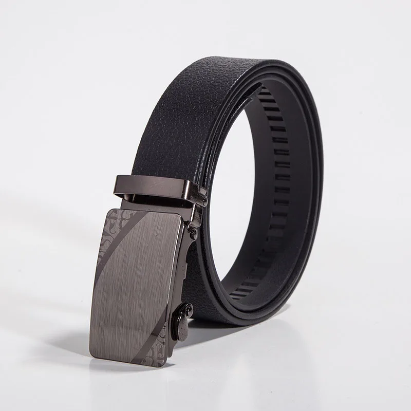 B Style 2 Best YBT Men Belt Imitation leather Alloy Automatic buckle Belt Business affairs Simple Fashion Casual Hot Selling Belt - Цвет: B Style 2