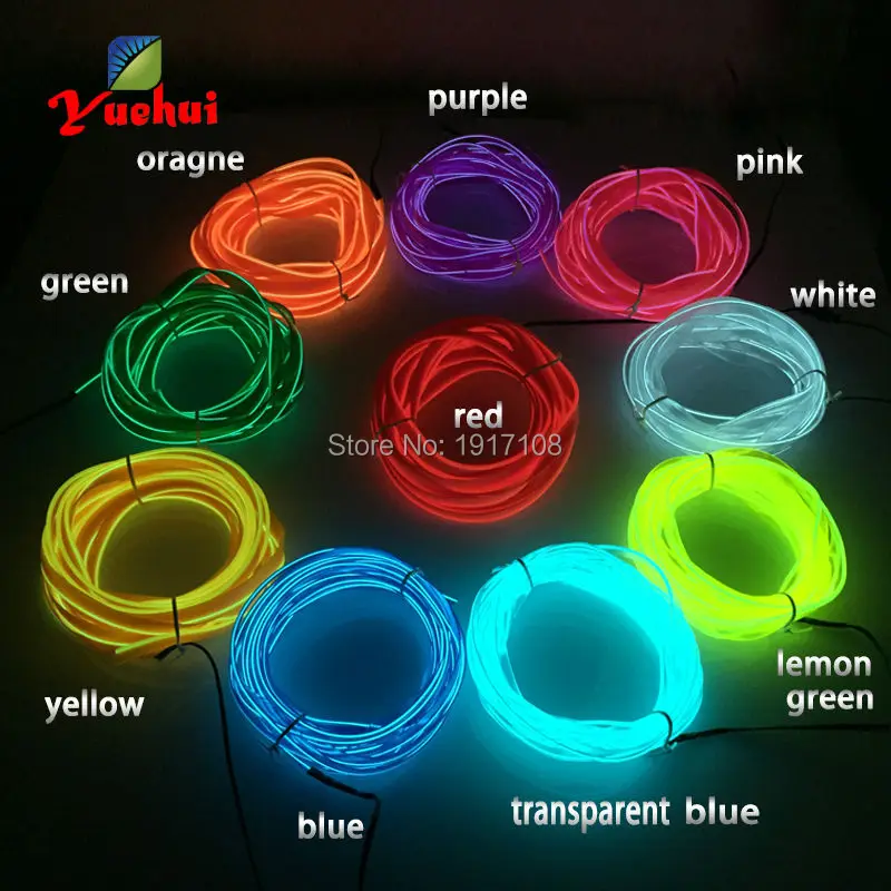 Без контроллера светодиодный неоновый светильник 2 3 мм с юбкой 10 цветов на выбор