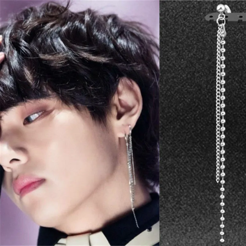 KPOP DNA корейские V Популярные JIN SUGA Jimin серьги Bangtan для мальчиков с длинной кисточкой