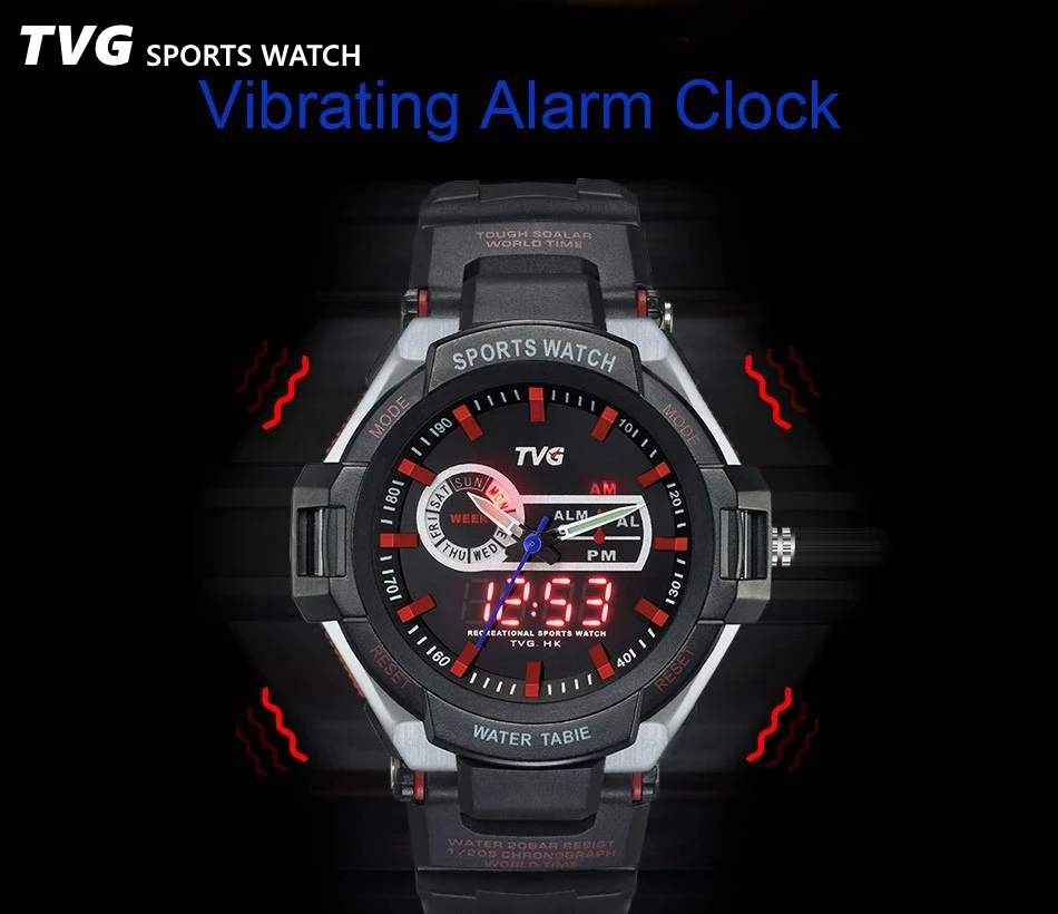 ТВГ Для мужчин s военные армейские часы светящийся точечный светодиодный