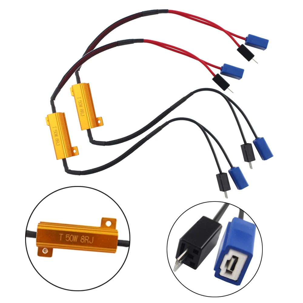 2 шт. H1 H3 50 Вт 8Ohm мотоцикл фар нагрузочного резистора предотвратить мерцающего